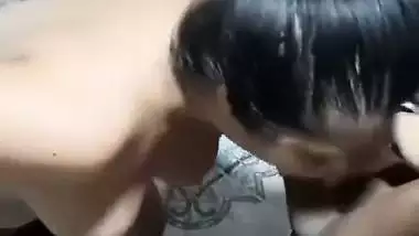 Nude aunty gives blowjob and handjob to servant