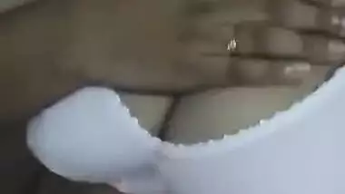 Alone Indian housewife demonstrates saggy boobs in this porn video